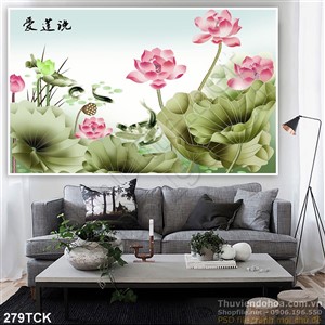 Tranh hoa sen, cá chép nghệ thuật Tranh hoa sen, cá chép nghệ thuật