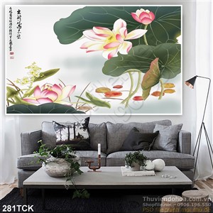 Tranh hoa sen, cá chép trang trí tường Tranh hoa sen, cá chép trang trí tường