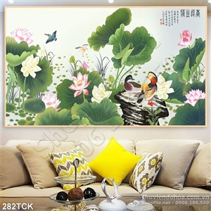Tranh hoa sen, cá chép thư pháp Tranh hoa sen, cá chép thư pháp