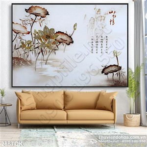 Tranh hoa sen, cá chép thư pháp nghệ thuật Tranh hoa sen, cá chép thư pháp nghệ thuật