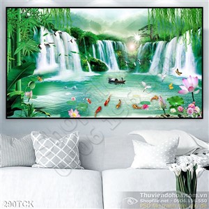 Tranh hoa sen, cá chép phong thủy Tranh hoa sen, cá chép phong thủy