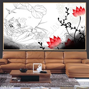 Tranh hoa sen, cá chép nghệ thuật Tranh hoa sen, cá chép nghệ thuật