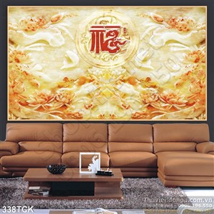 Tranh hoa sen, cá chép giả ngọc đẹp Tranh hoa sen, cá chép giả ngọc đẹp