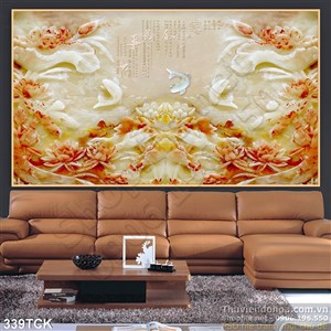 Tranh hoa sen, cá chép giả ngọc Tranh hoa sen, cá chép giả ngọc