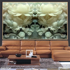 Tranh hoa sen giả ngọc trang trí Tranh hoa sen giả ngọc trang trí