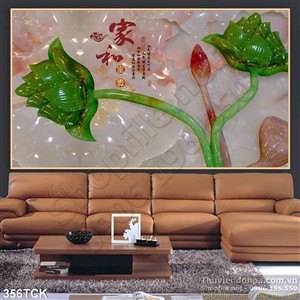 Tranh hoa sen, cá chép giả ngọc thư pháp Tranh hoa sen, cá chép giả ngọc thư pháp