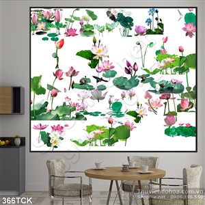 Tranh hoa sen trang trí Tranh hoa sen trang trí