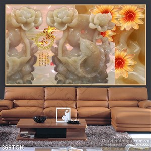 Tranh hoa sen thư pháp giả ngọc Tranh hoa sen thư pháp giả ngọc