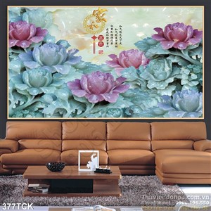 Tranh hoa sen, cá chép giả ngọc nghệ thuật Tranh hoa sen, cá chép giả ngọc nghệ thuật