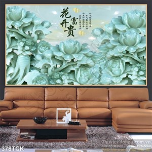 Tranh hoa sen, cá chép giả ngọc thư pháp Tranh hoa sen, cá chép giả ngọc thư pháp