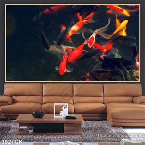 Tranh hoa sen, cá chép nghệ thuật Tranh hoa sen, cá chép nghệ thuật