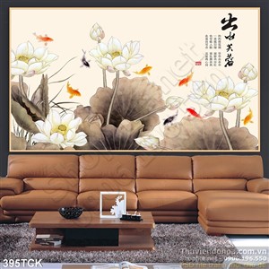 Tranh hoa sen, cá chép Tranh hoa sen, cá chép