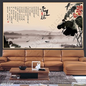 Tranh hoa sen, cá chép thư pháp Tranh hoa sen, cá chép thư pháp