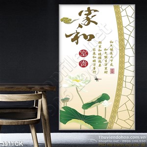 Tranh hoa sen, cá chép kim tiền Tranh hoa sen, cá chép kim tiền