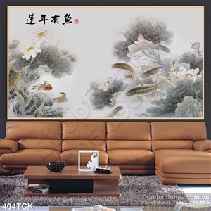 Tranh hoa sen, cá chép phong thủy Tranh hoa sen, cá chép phong thủy