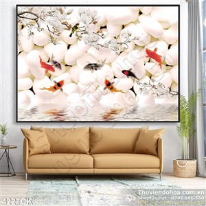 Tranh hoa sen, cá chép nghệ thuật Tranh hoa sen, cá chép nghệ thuật