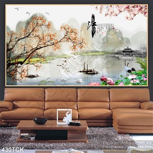 Tranh hoa sen, cá chép phong thủy Tranh hoa sen, cá chép phong thủy