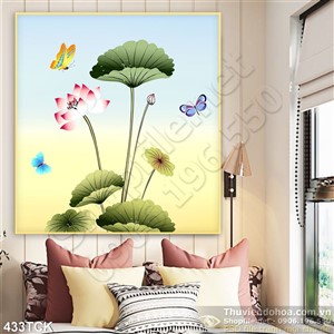 Tranh hoa sen, cá chép nghệ thuật Tranh hoa sen, cá chép nghệ thuật