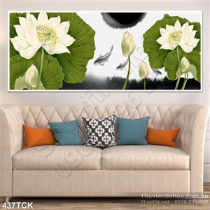 Tranh hoa sen dán tường nghệ thuật Tranh hoa sen dán tường nghệ thuật