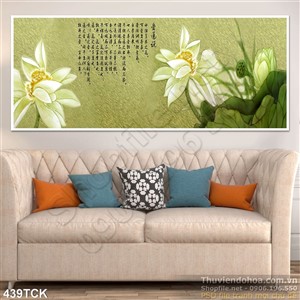 Tranh hoa sen, cá chép phong cảnh thư pháp Tranh hoa sen, cá chép phong cảnh thư pháp