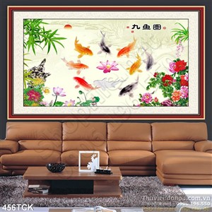 Tranh hoa sen, cá chép phong thủy đẹp Tranh hoa sen, cá chép phong thủy đẹp