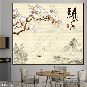 Tranh thư pháp hoa và phong cảnh