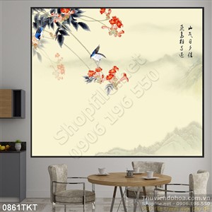 Tranh thư pháp chim yến