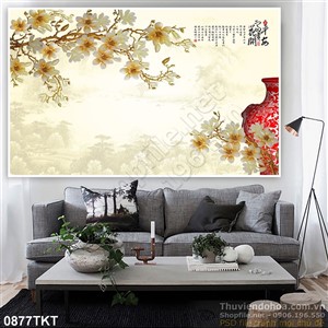 Tranh kim hoa và bình cổ