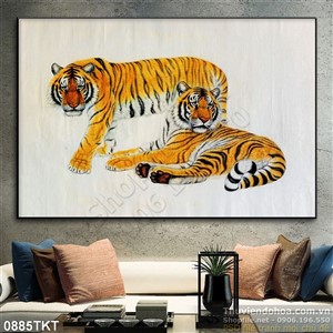 Tranh thư pháp con hổ