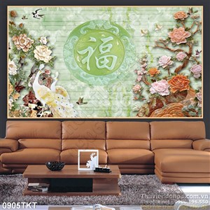 Tranh thư pháp hoa phong thủy