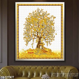 Tranh kim tiền cây tiền vàng