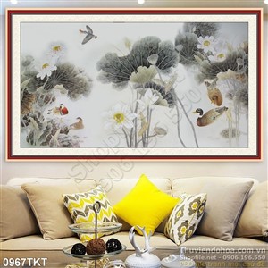 Tranh cá chép và hoa sen