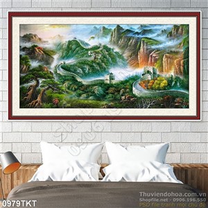 Tranh thư pháp non nước nghệ thuật