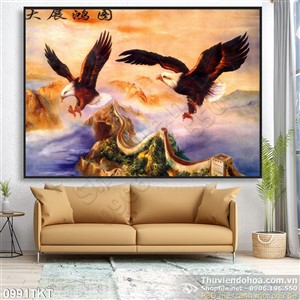 Tranh kim tiền chim đại bàng