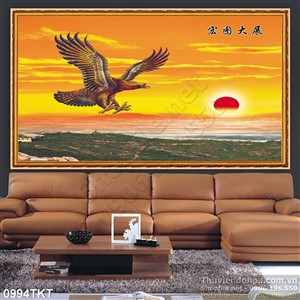 Tranh kim tiền giả chim đại bàng