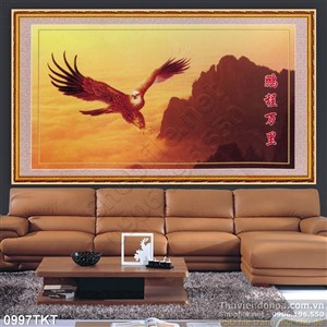Tranh kim tiền đại bàng và sơn thủy