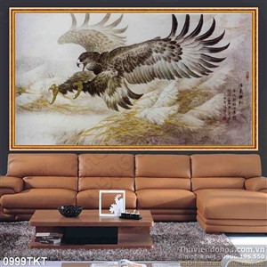 Tranh thư pháp chim đại phong thủy