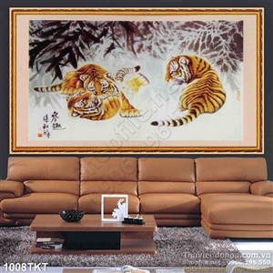 Tranh thư pháp đôi hổ nghệ thuật