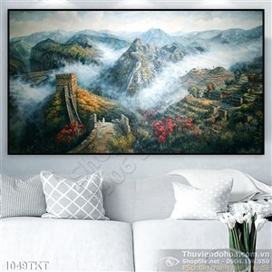 Tranh thư pháp sơn thủy trang trí