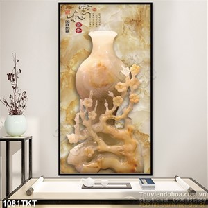 Tranh kim tiền giả ngọc bình cổ