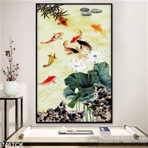 Tranh vẽ khổ dọc 3d cá chép Tranh vẽ khổ dọc 3d cá chép
