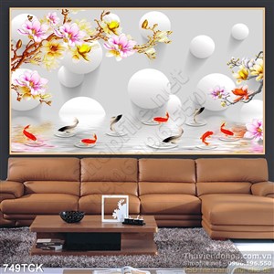 Tranh 3d cá chép Tranh 3d cá chép