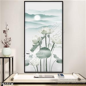 Tranh hoa sen nghệ thuật uv Tranh hoa sen nghệ thuật uv