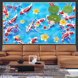 Tranh  in uv vẽ cá chép đẹp ấn tượng Tranh  in uv vẽ cá chép đẹp ấn tượng