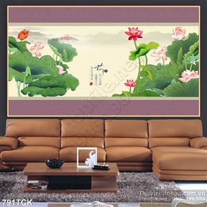 Tranh vẽ hoa sen nghệ thuật decor in uv đẹp Tranh vẽ hoa sen nghệ thuật decor in uv đẹp