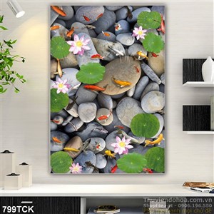 Tranh wall nền sỏi cá chép Tranh wall nền sỏi cá chép