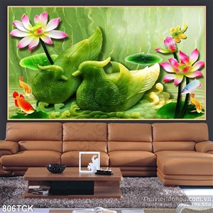 Tranh giả ngọc đội vịt trời uv đẹp Tranh giả ngọc đội vịt trời uv đẹp