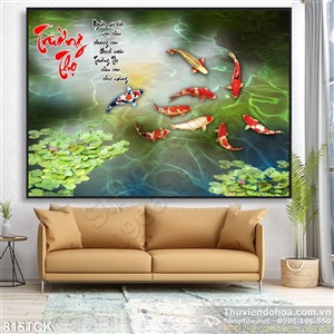 Tranh cá chép trường thọ 3d Tranh cá chép trường thọ 3d