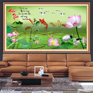 Tranh  hiếu thảo hoa sen in uv file lớn Tranh  hiếu thảo hoa sen in uv file lớn