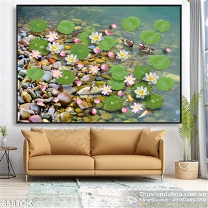 Tranh hồ sen 3d đẹp Tranh hồ sen 3d đẹp